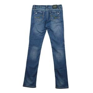 Gazoz Skinny Jeans Womens 11/12 Blue‎ Embellished Thick Stitch Y2K Denim 3183